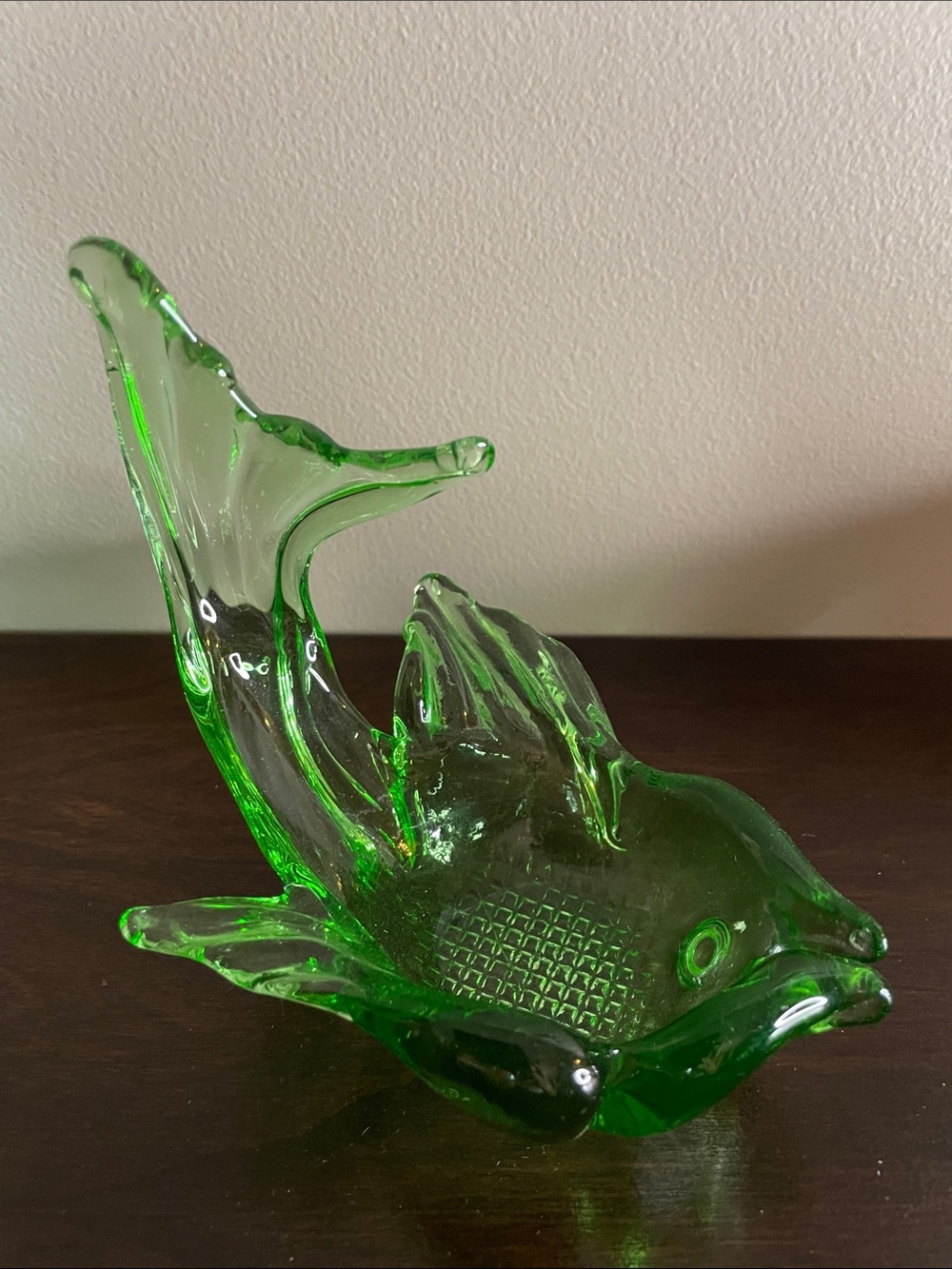 Green glass Koi fish.